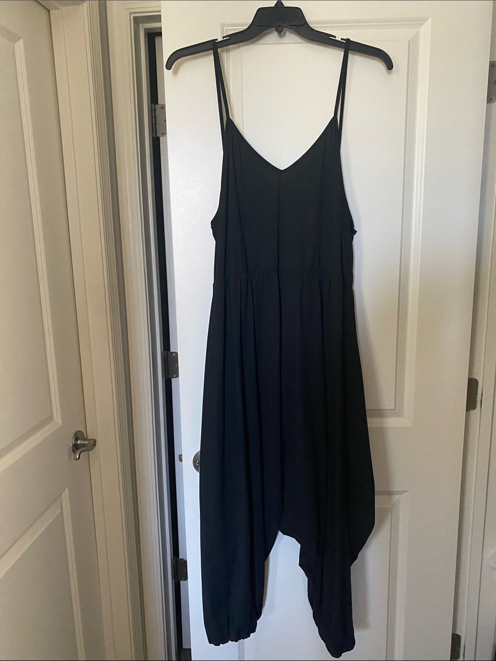 SHEIN Black Spaghetti Strap V-Neck Jumpsuit
